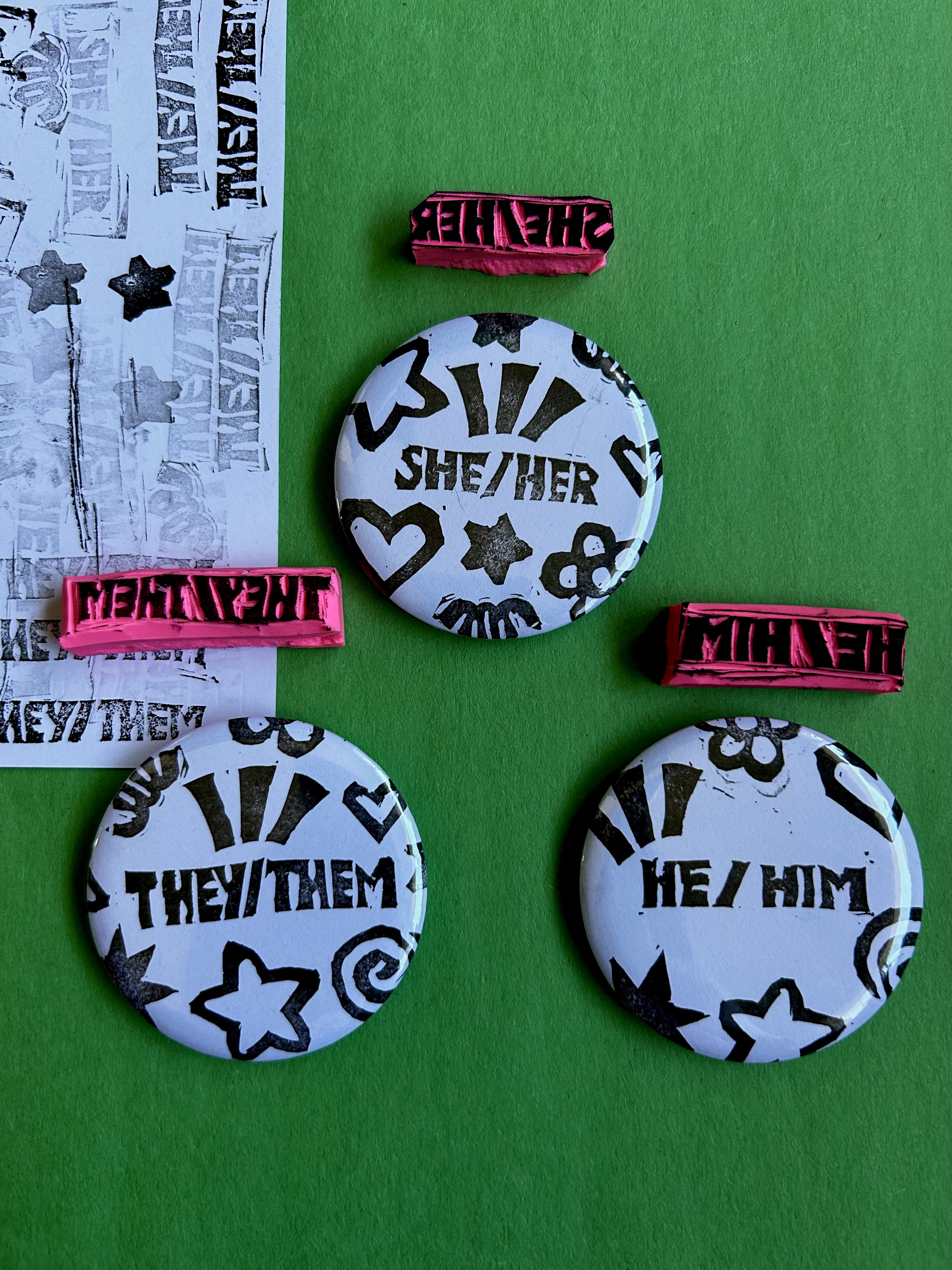 pronoun buttons